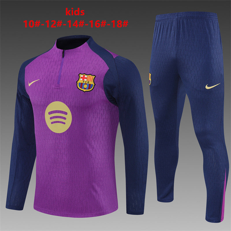 Kids Barcelona Training Tracksuits 25/26 Football Kit Soccer Jersey