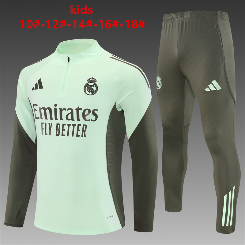 Kids Real Madrid Training Tracksuits 25/26 Football Kit Soccer Jersey