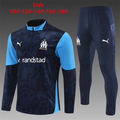 Kids Marseille Training Tracksuits 25/26 Football Kit Soccer Jersey
