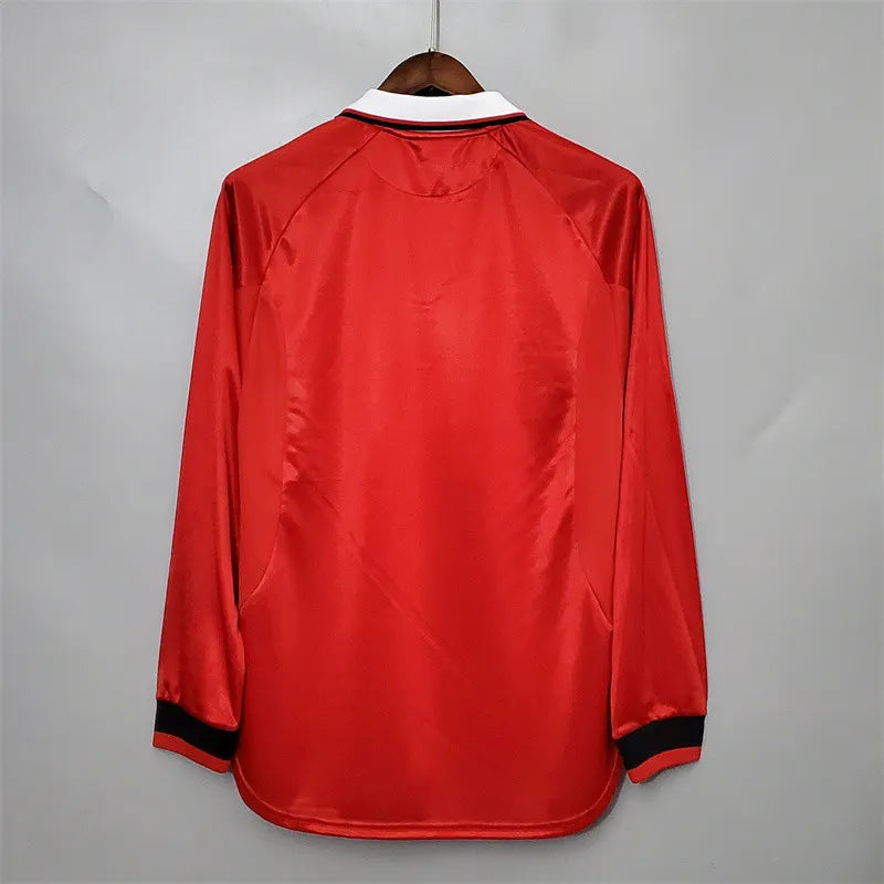 Manchester United Jersey Home Kit 1999/00 Retro Long Sleeves Football Team Soccer Shirt