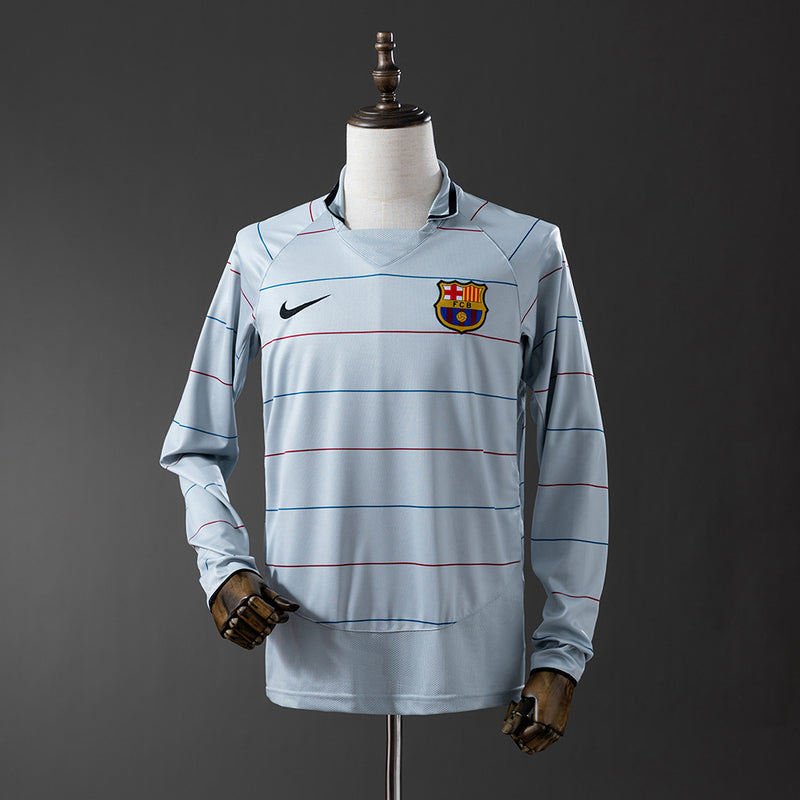 Barcelona Jersey 2003-04 Away Retro Football Kit Long Sleeves