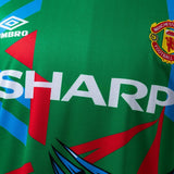 Man United Jersey 1992-94 Goalkeeper Retro Football Kit Long Sleeves