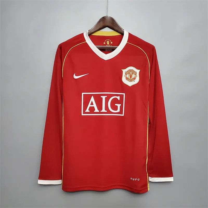 Manchester United Jersey Home Kit 2006/07 Retro Long Sleeves Football Team Soccer Shirt