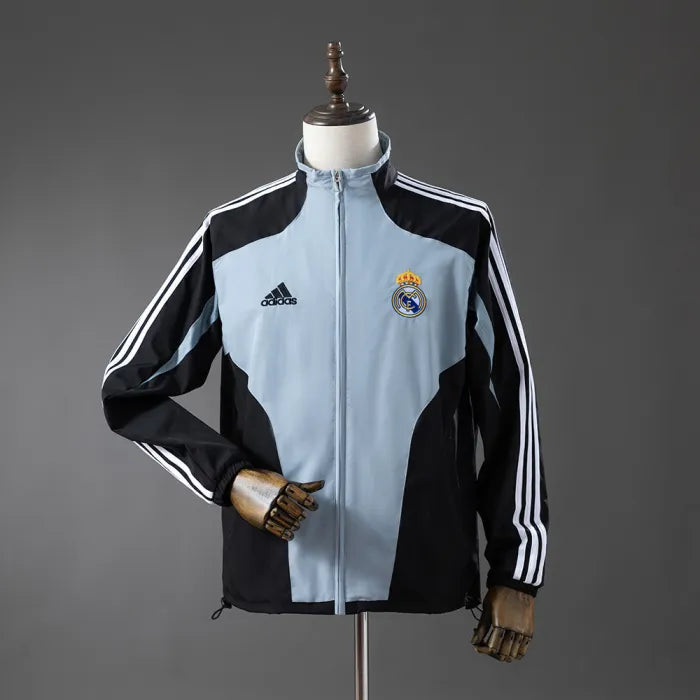 Real Madrid Windbreaker 2004-05 Football Jacket Black Grey