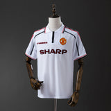 Man United Jersey1998-99 Home White Retro Football Kit