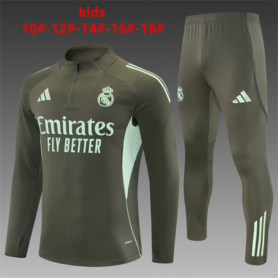 Kids Real Madrid Training Tracksuits 25/26 Football Kit Soccer Jersey