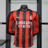 Player Version AC Milan Jersey 25/26 Home Long Sleeves Football Kit Soccer Jersey