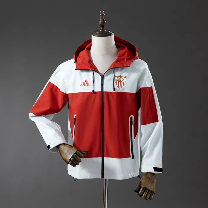 Sevilla Windbreaker 2025/26 Red White Football Kit