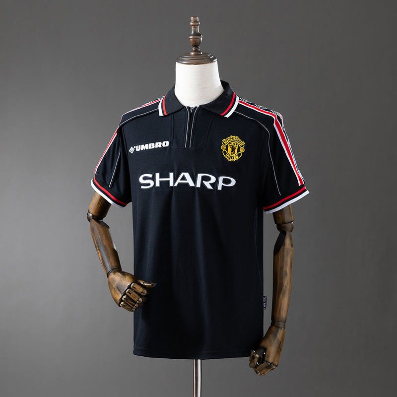 Manchester United Jersey 1998-99 Home Black Retro Football Kit