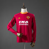 Retro Rome Home Jersey 2000-01 Long Sleeves Football Kit Soccer Shirt