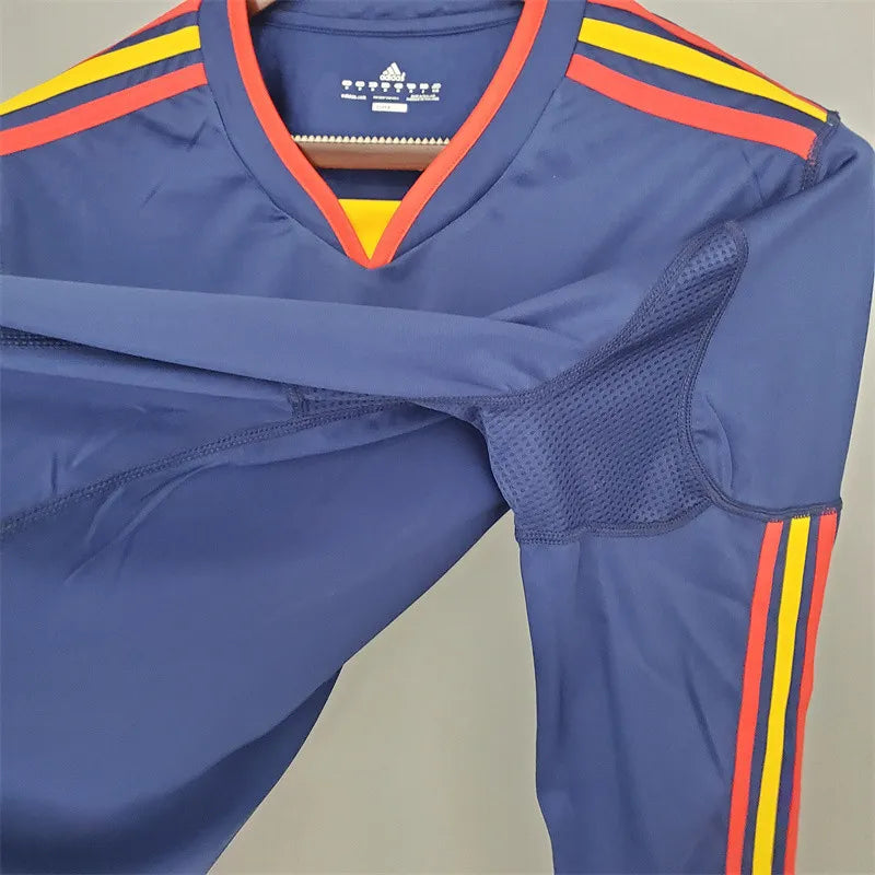 Spain Jersey Away kit 2010 Retro Long Sleeves Football Team Soccer