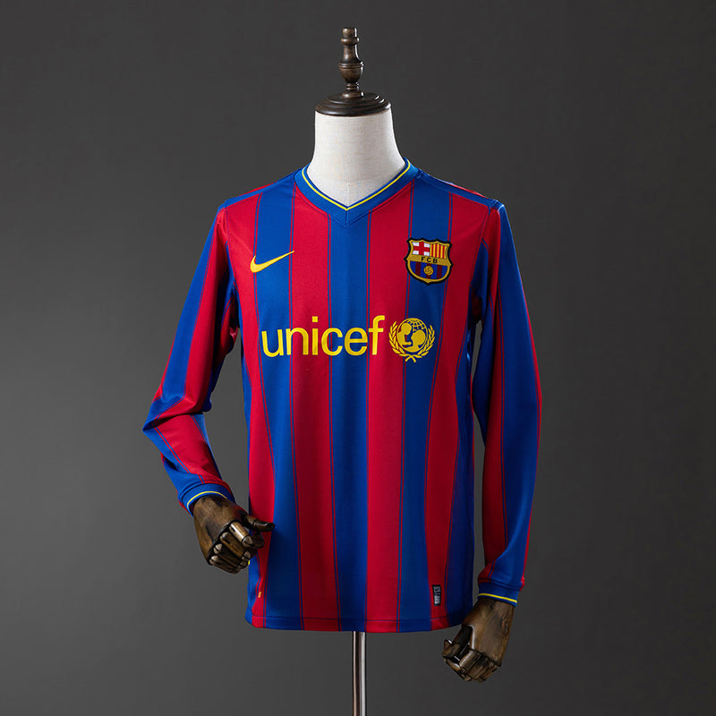 Barcelona Jersey 2009-10 Home Retro Kit Long Sleeves