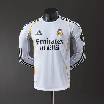 Real Madrid Jersey 25/26 Home Football Kit Long sleeves Player Version