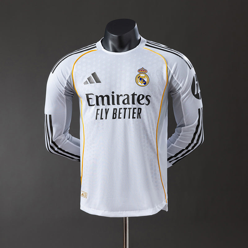 Real Madrid Jersey 25/26 Home Football Kit Long sleeves Player Version