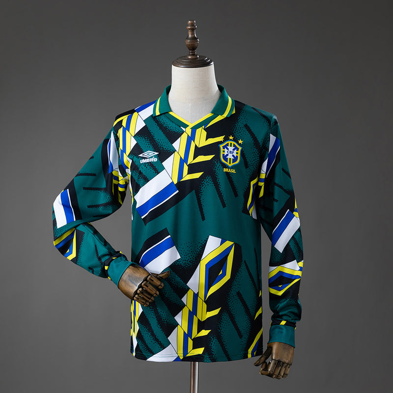 Brazil Goalkeeper Jersey 1996 Retro Long Sleeves Football Kit Soccer Shirt