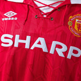 Man United Jersey 1992-94 Home Retro Football Kit Long Sleeves
