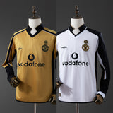 Man United Jersey 2001-02 Double-sided Retro Football Kit Long Sleeves