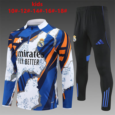 Kids Real Madrid Training Tracksuits 25/26 Football Kit Soccer Jersey