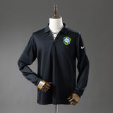 Brazil Jersey 2004 Black Retro Football Kit Long Sleeves