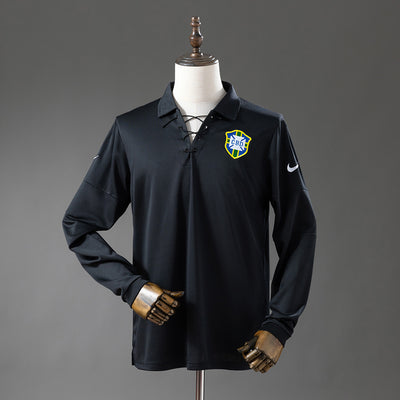 Brazil Jersey 2004 Black Retro Football Kit Long Sleeves