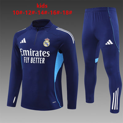 Kids Real Madrid Training Tracksuits 25/26 Football Kit Soccer Jersey