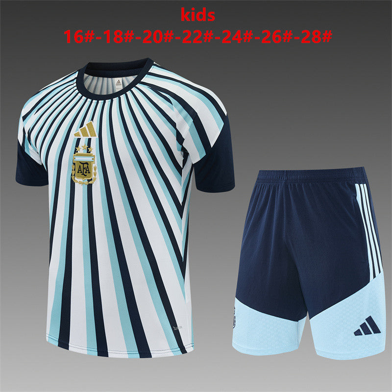 Kids Argentina Training Tracksuits 2026 Football Kit Soccer Jersey