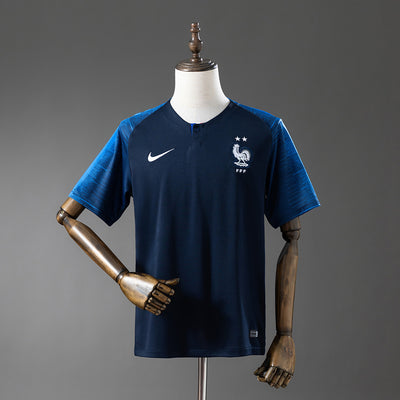 France Home Jersey 2018 World Cup Retro Football Kit Soccer Shirt