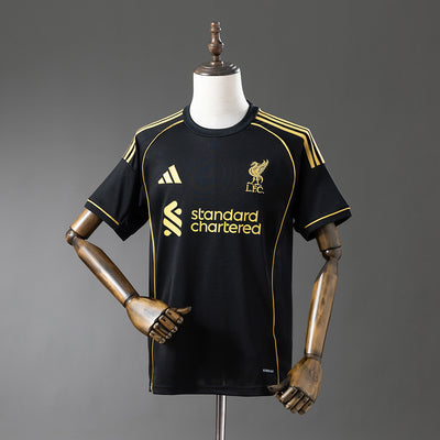 Liverpool Jersey 2025/26 Black Football Kit Fans Version
