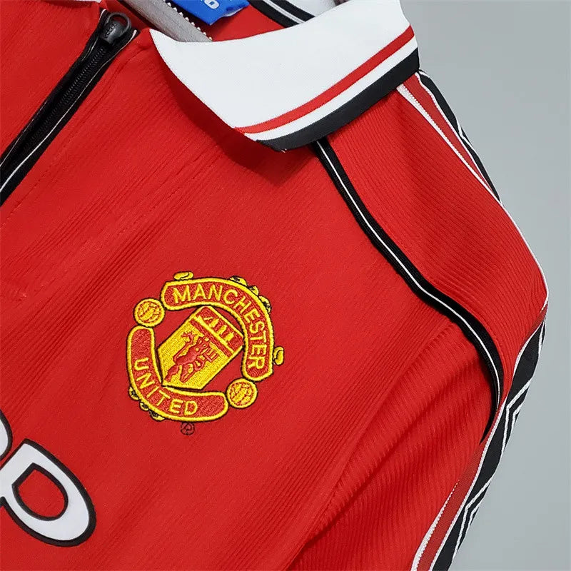 Manchester United Jersey Home Kit 1998/99 Retro Long Sleeves Football Team Soccer Shirt