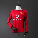 Man United Jersey 2002-04 Home Retro Football Kit Long Sleeves