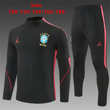 Kids Brazil Training Tracksuits 2026 Football Kit Soccer Jersey