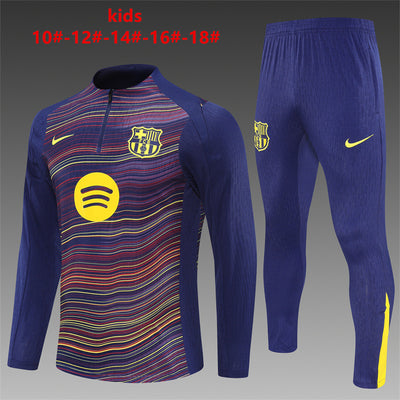 Kids Barcelona Training Tracksuits 25/26 Football Kit Soccer Jersey