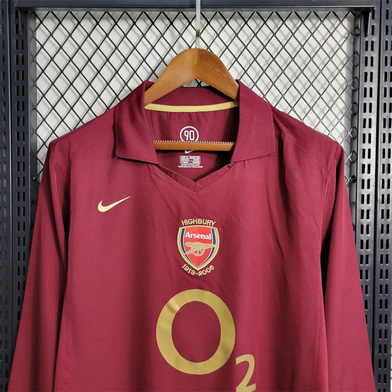 Retro Arsenal Jersey 2005/06 Home Long Sleeves Football Kits Soccer Shirt