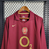 Retro Arsenal Jersey 2005/06 Home Long Sleeves Football Kits Soccer Shirt - PalmSportss
