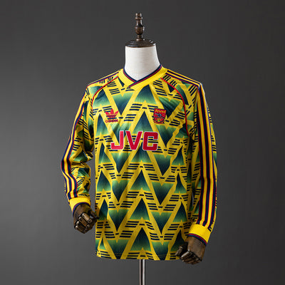 Arsenal Jersey 1991-93 Away Retro Football Kit Long Sleeves