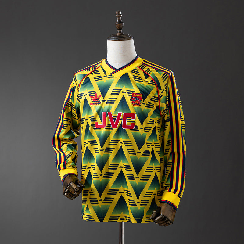 Arsenal Jersey 1991-93 Away Retro Football Kit Long Sleeves