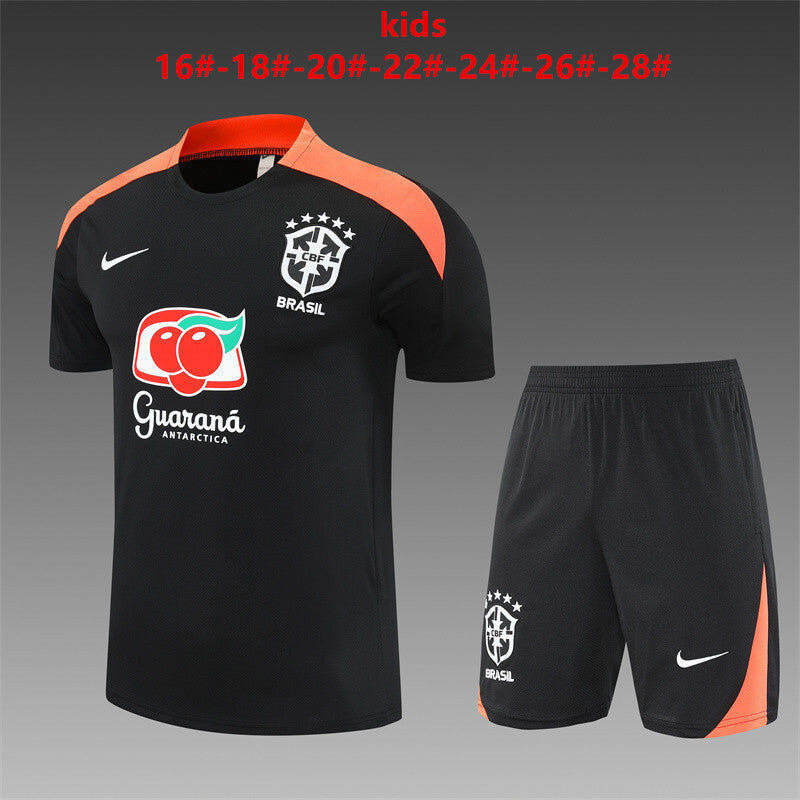 Kids Brazil Training Tracksuits 25/26 Football Kit Soccer Jersey
