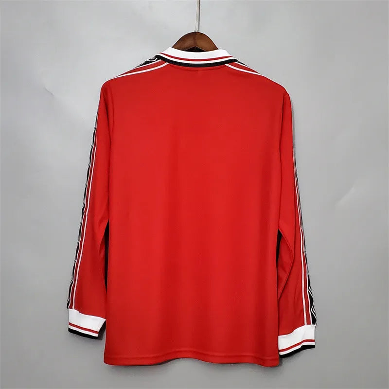 Manchester United Jersey Home Kit 1998/99 Retro Long Sleeves Football Team Soccer Shirt