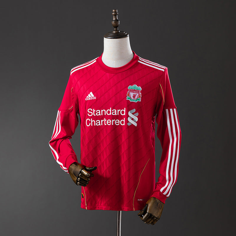 Liverpool Jersey 2010-11 Home Retro Football Kit Long Sleeves