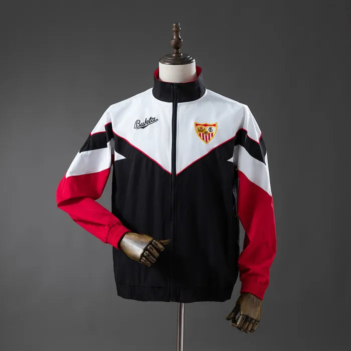 Sevilla Windbreaker 1992-93 Black White Football Jacket