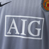 Man United Jersey 2007/08 Grey Goalkeepe Retro Kit Long Sleeve