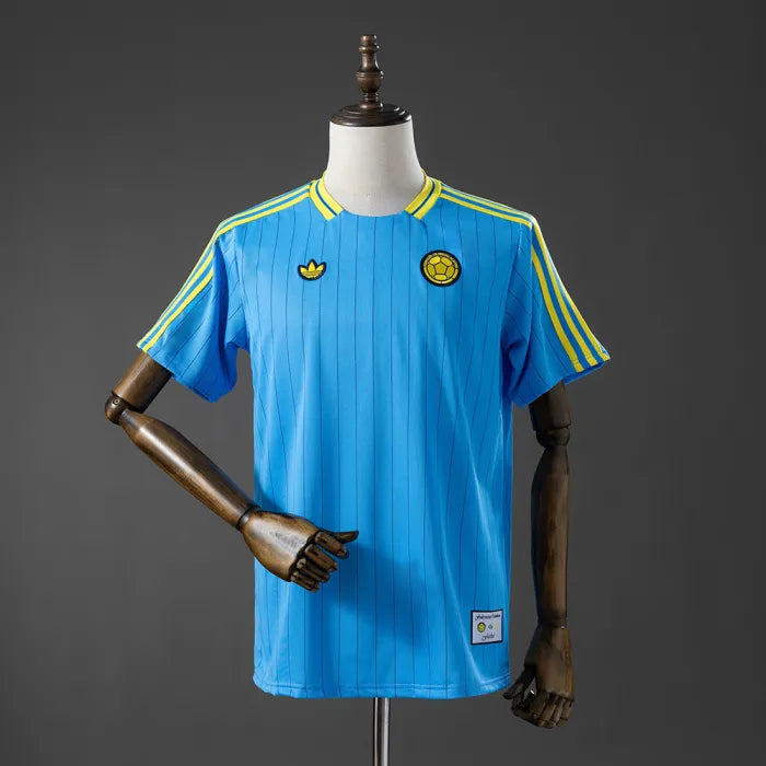 Colombia Terrace Icons T-Shirt Blue 2026 World Cup Football Kit Soccer Jersey