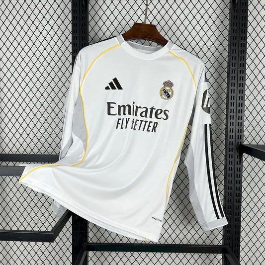 Real Madrid Home Jersey 25/26 Long Sleeves Football Kit Soccer Jersey