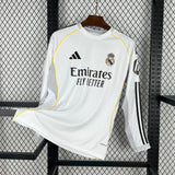 Real Madrid Home Jersey 25/26 Long Sleeves Football Kit Soccer Jersey - PalmSportss