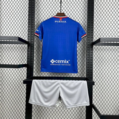 Kids Cruz Azul Jersey 25/26 Home Football Kit Soccer Jersey