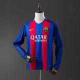 Barcelona Jersey 2016/17 Home Retro Football Kit Long Sleeves