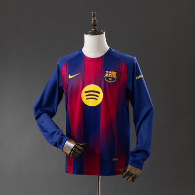 Barcelona Jersey 25/26 Home Football Kit Long Sleeves