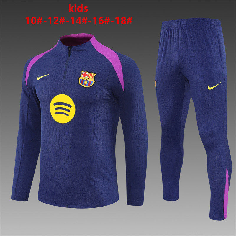 Kids Barcelona Training Tracksuits 25/26 Football Kit Soccer Jersey
