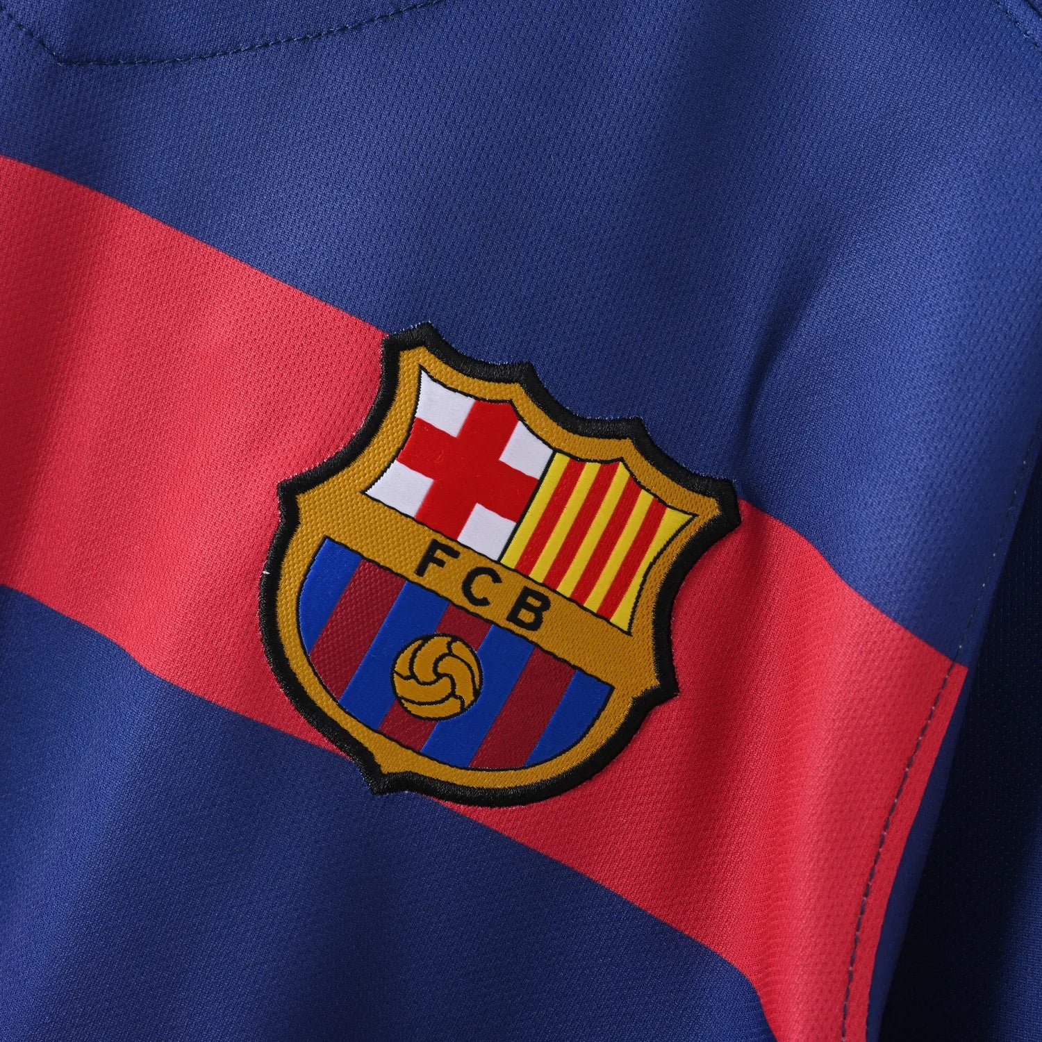 Retro Barcelona Jersey 2015/16 Home Long Sleeves Football Kits Soccer Shirt