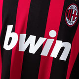 AC Milan Jersey 2008-09 Home Retro Football Kit Long Sleeves